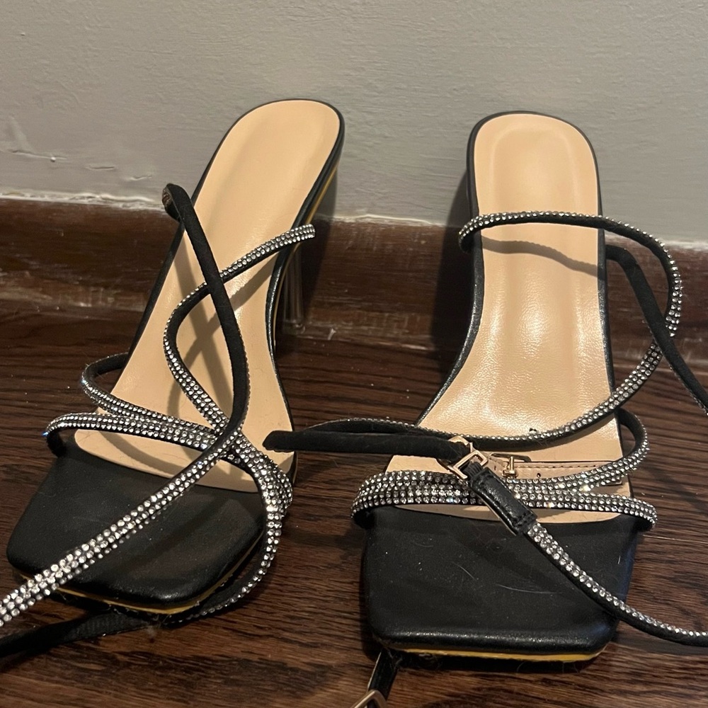 Elegant Black Strappy Heels